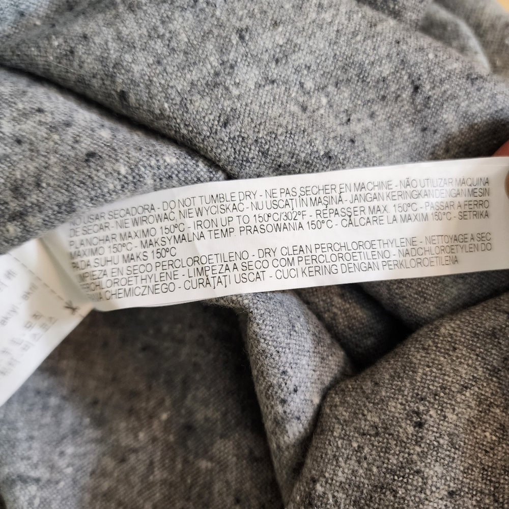 ZARA Speckled Mulberry Silk Wool Midi Dress Gray Woven A-line Dress XS - Picture 14 of 15